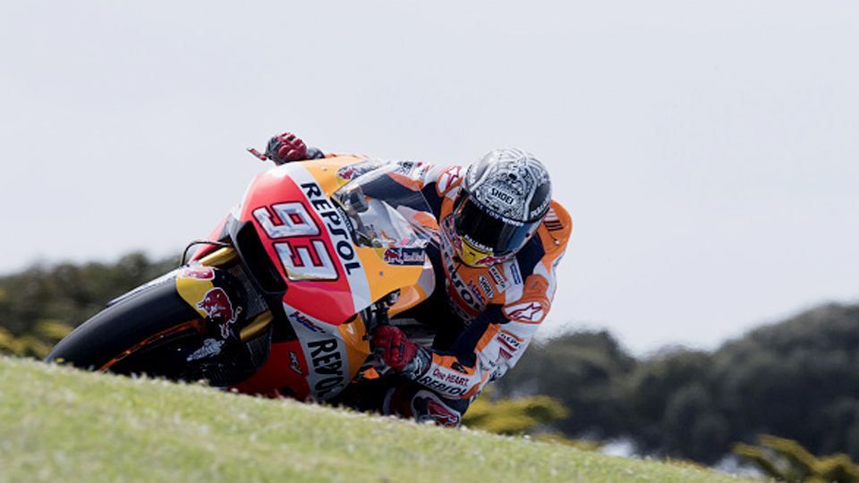 Marc Marquez saat jalani tes di Sirkuit Phillip Island, Australia. Copyright: &copy; Mirco Lazzari gp/Getty Images